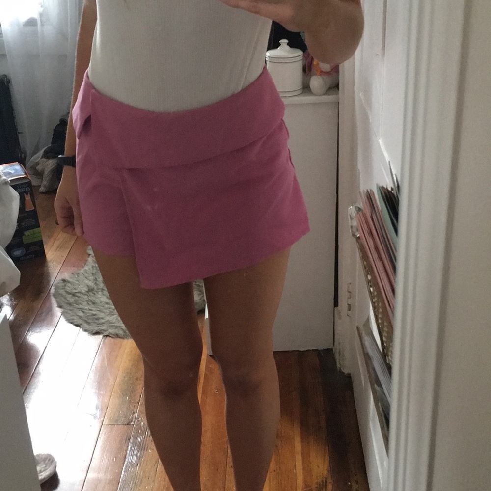 Pink asymmetrical skort